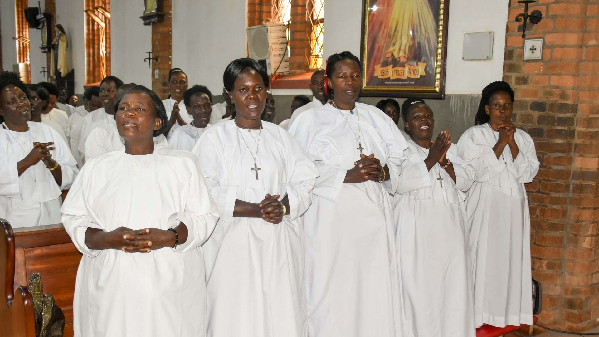 Female catechists attending mass