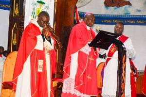 Bishop Jjumba leading mass on Martyrs Day in Kitovu Cathedral
