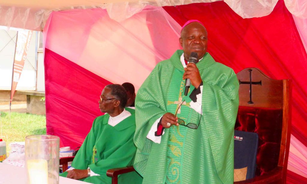 Bishop Serverus Jjumba during Masaka Kampala Catholic Community Mass
